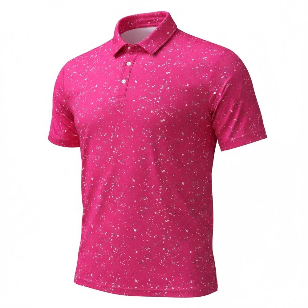 Sunday Swagger Red Splatter Golf Polo Men’s 2XL Performance Stretch